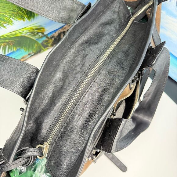 Chloé Tracy Two-Tone Leather Tote Satchel Black & Brown Top Handle Certification - Picture 8 of 14